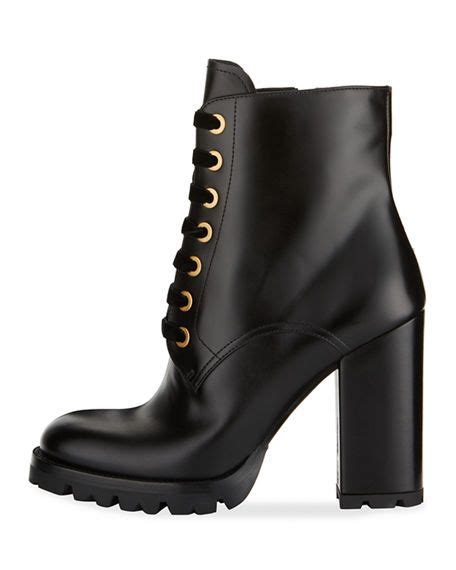 prada vitello lace up bootie|Luxury Boots for Women .